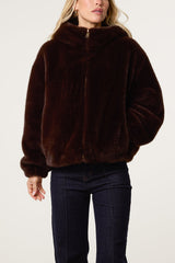 Zip Through Cosy Hooded Jacket