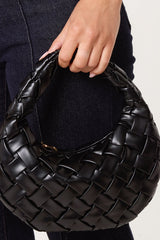 Woven Faux Leather Handbag