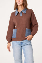 Denim Pocket Knit Jumper