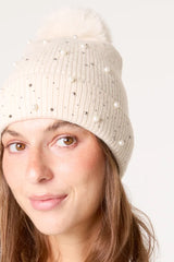 Rhinestone Pearl Beanie