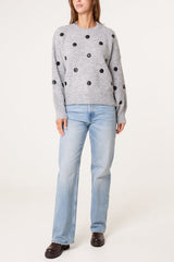 PU Polka Dot Knit Jumper