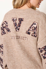 Animal "Harvard" Embroidery Knit Jumper