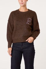 Animal "Harvard" Embroidery Knit Jumper - Downtown Girl