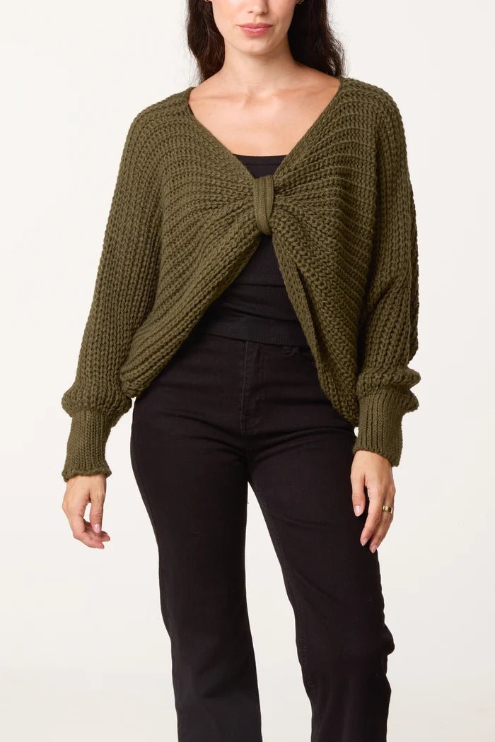 Bow Inspired Knit Jumper - Downtown Girl