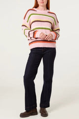 Chunky Knit Stripe Jumper - Downtown Girl