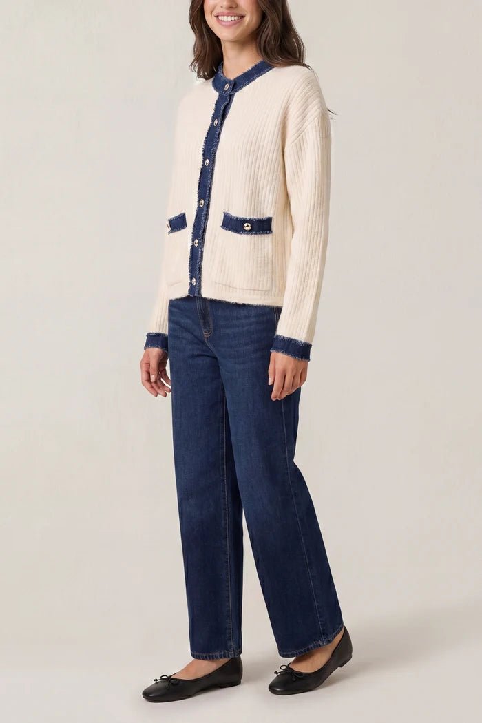 Denim Mix Cardigan - Downtown Girl