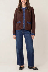 Denim Mix Cardigan - Downtown Girl