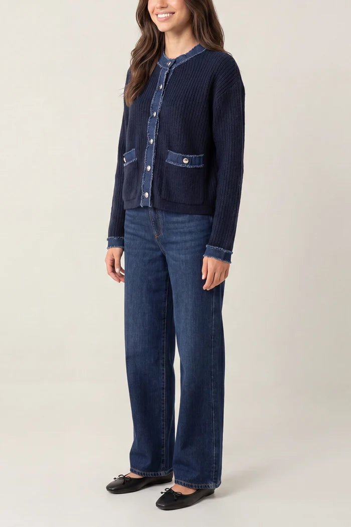 Denim Mix Cardigan - Downtown Girl