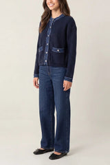 Denim Mix Cardigan - Downtown Girl