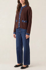 Denim Mix Cardigan - Downtown Girl