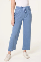 Elastic Waist Denim Trousers - Downtown Girl