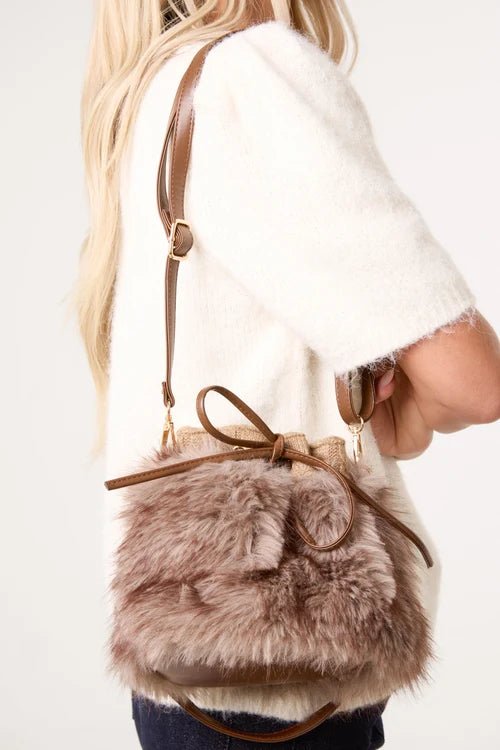 Faux Fur Bow Shoulder Bag - Downtown Girl