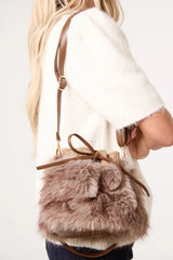 Faux Fur Bow Shoulder Bag - Downtown Girl