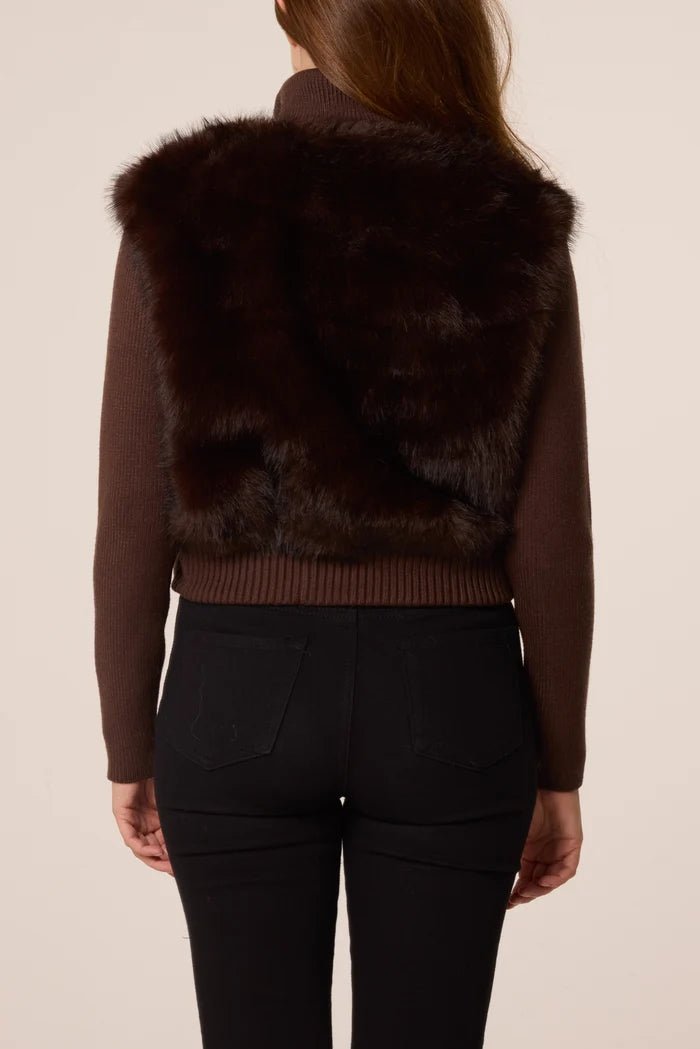 Faux Fur Zip Through Cropped Jacket - Downtown Girl