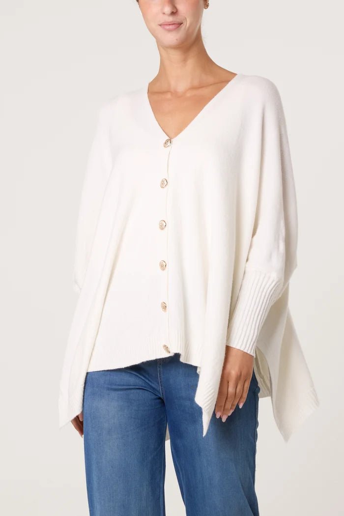 Gold Button Through Jumper - Downtown Girl
