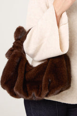 Faux Fur Bow Detail Shoulder Bag