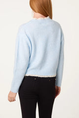 Lace Trim & Neck Knit Jumper