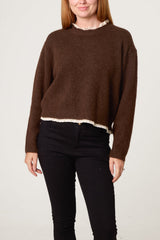 Lace Trim & Neck Knit Jumper