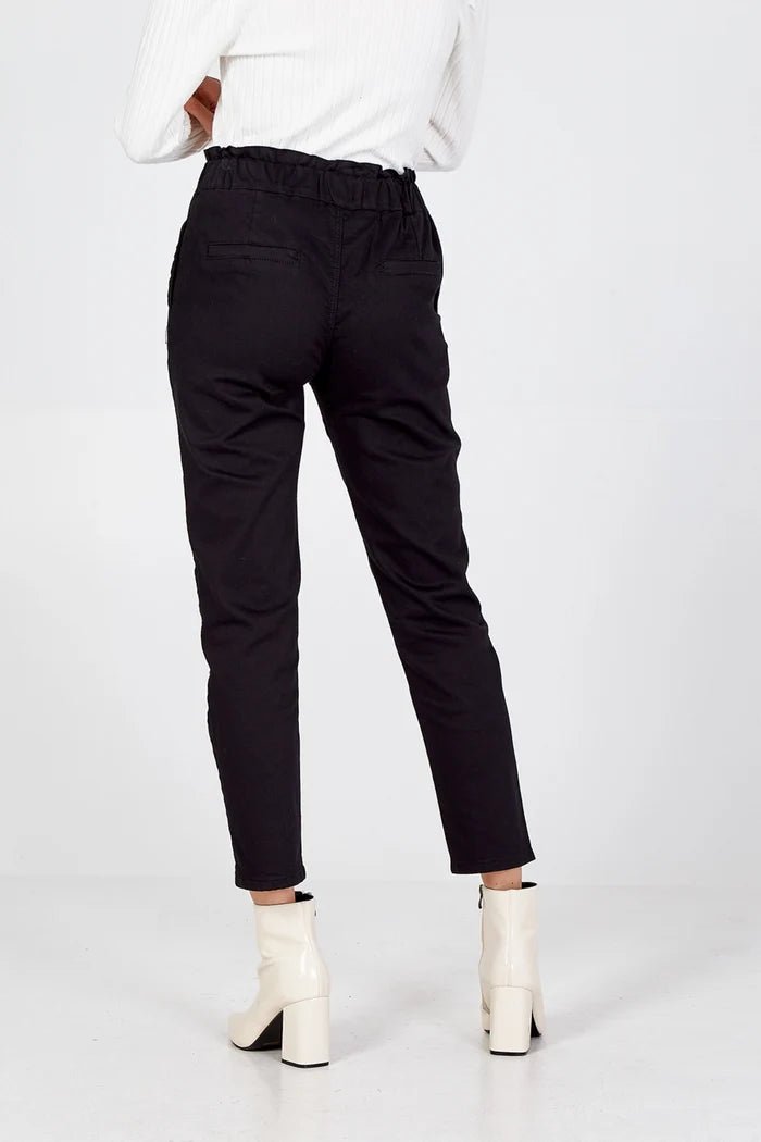 Paperbag Waist Stretch Denim Jean - Downtown Girl