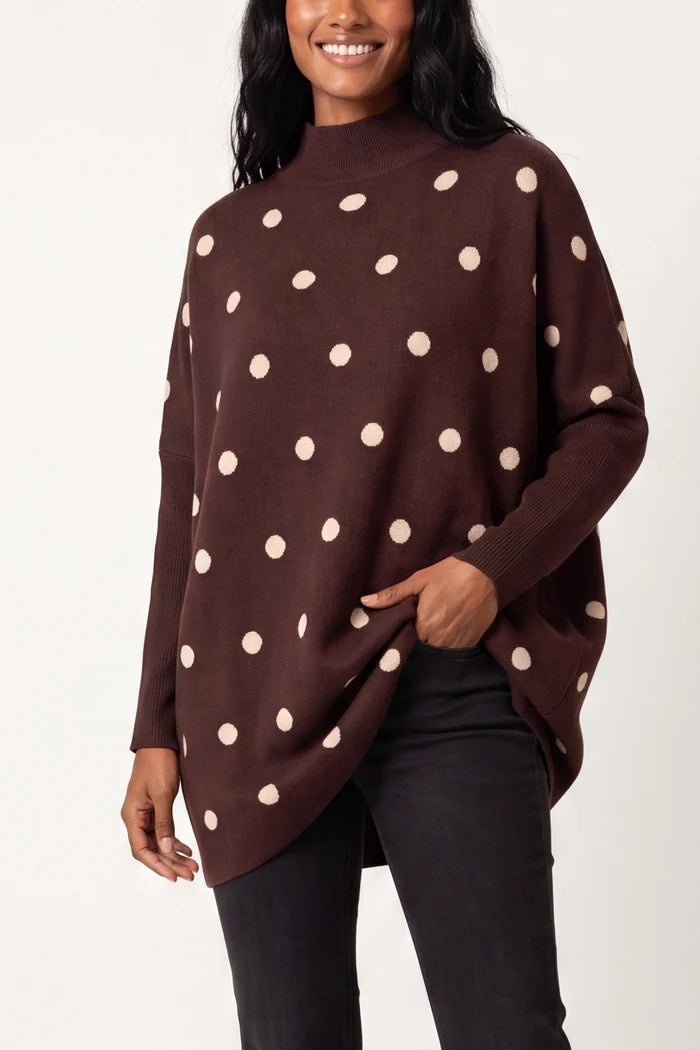 Polka Dot Batwing Knit Jumper - Downtown Girl