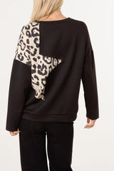 Studded Leopard Star Jumper - Downtown Girl