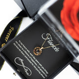Luxury Black Black Rose Box With Love Languages Necklace With Message - Downtown Girl