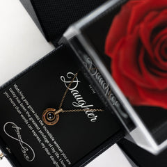 Luxury Black Black Rose Box With Love Languages Necklace With Message - Downtown Girl