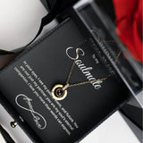 Luxury Black Black Rose Box With Love Languages Necklace With Message - Downtown Girl