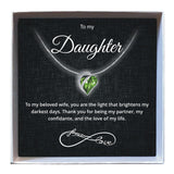 To My Daughter - Birthstone Heart Necklace - Downtown Girl