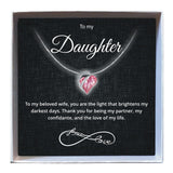 To My Daughter - Birthstone Heart Necklace - Downtown Girl