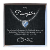 To My Daughter - Birthstone Heart Necklace - Downtown Girl
