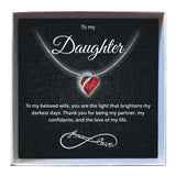 To My Daughter - Birthstone Heart Necklace - Downtown Girl