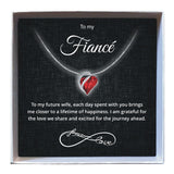 To My Fiancé - Birthstone Heart Necklace - Downtown Girl