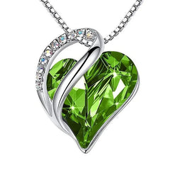 To My Fiancé - Birthstone Heart Necklace - Downtown Girl