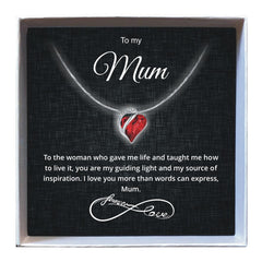 To My Mum - Birthstone Heart Necklace - Downtown Girl