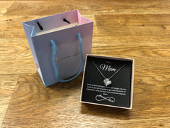 To My Mum - Birthstone Heart Necklace With Message - Downtown Girl