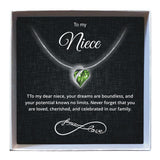 To My Niece - Birthstone Heart Necklace - Downtown Girl