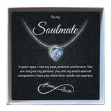 To My Soulmate - Birthstone Heart Necklace - Downtown Girl