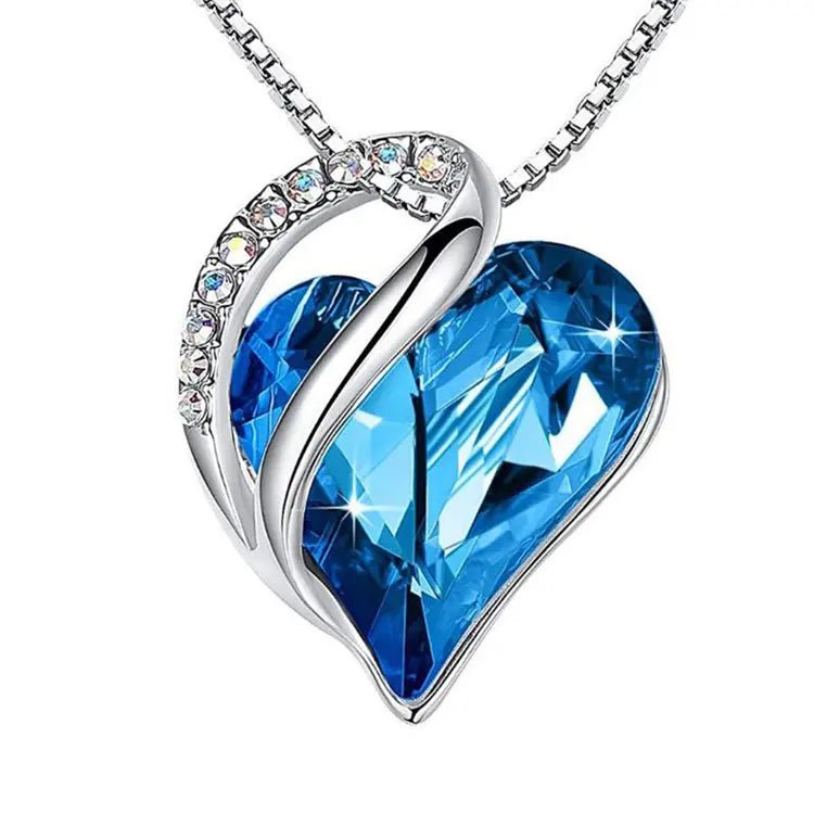 To My Wife - Birthstone Heart Necklace - Downtown Girl