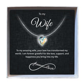 To My Wife - Birthstone Heart Necklace - Downtown Girl