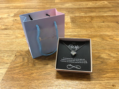 To My Wife - Birthstone Heart Necklace With Message - Downtown Girl