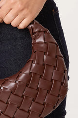 Woven Faux Leather Handbag