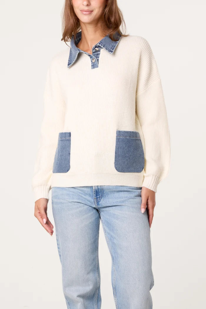 Denim Pocket Knit Jumper