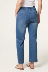 Elastic Waist Heart String Jeans