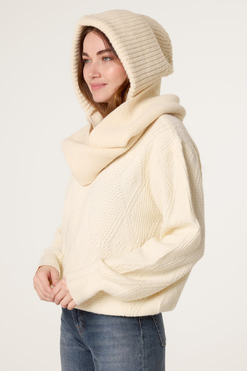Knitted Essential Hooded Scarf