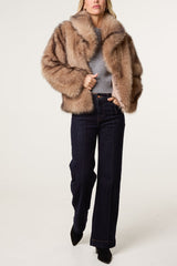 Luxurious Faux Fur Cropped Coat