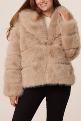 Faux Fur Collar Cropped Jacket