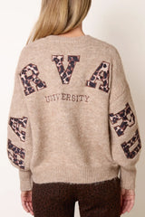 Animal "Harvard" Embroidery Knit Jumper