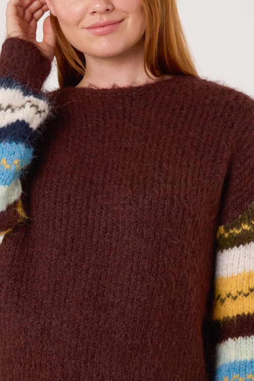 Striped Sleeve Knit Jumper