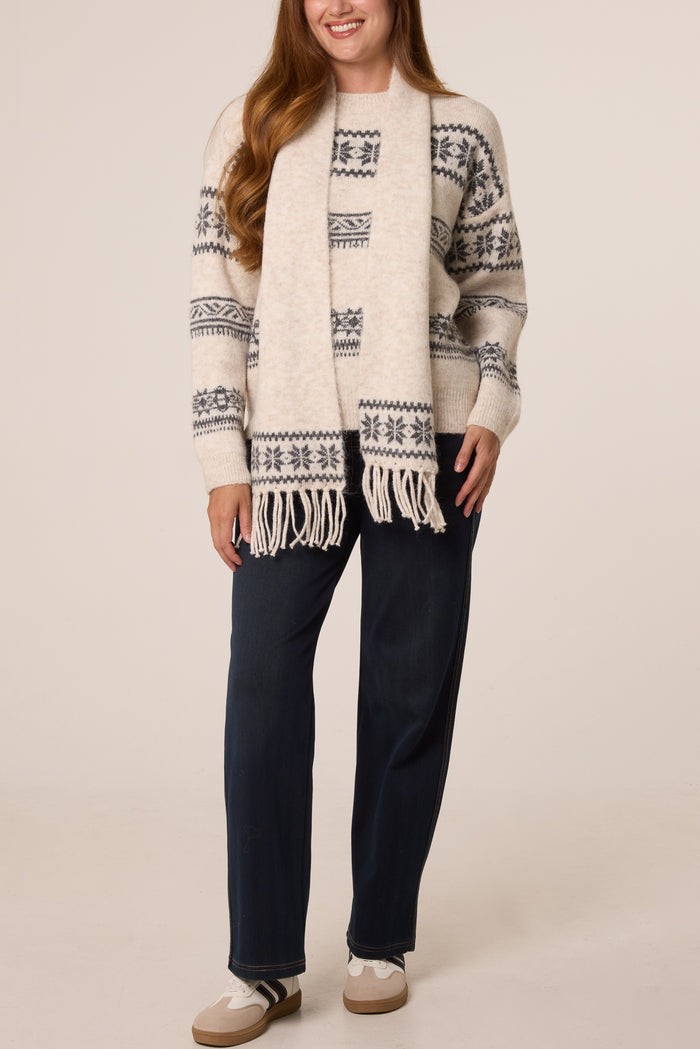 Nordic Inspired Knit Jumper & Scarf